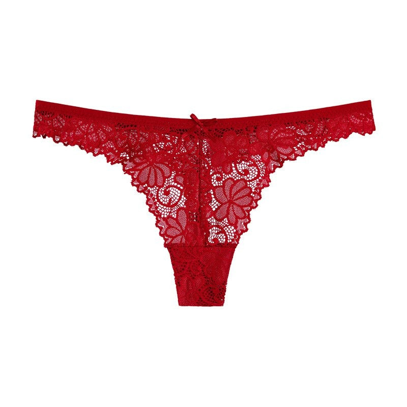 Lace Embroidery T-back Underwear