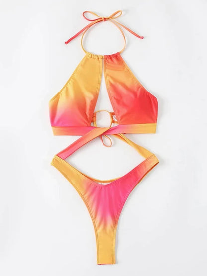 The Pink Summer Tie-Dye Print One Piece Swimsuit