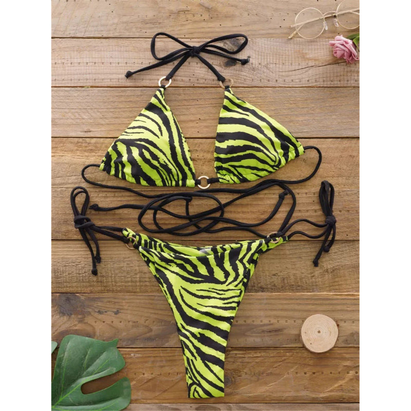 Women's Summer Stylish Solid Color Bikini