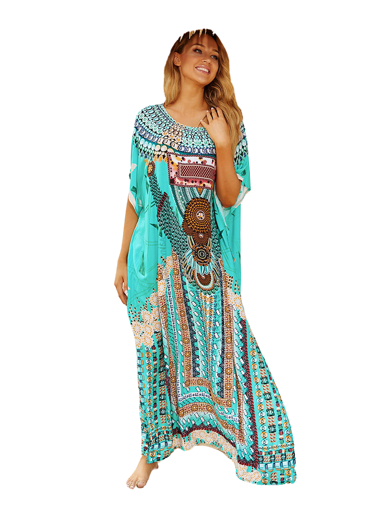 Vibrant Tribal Print Kaftan