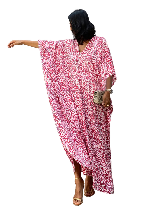 Vibrant Animal Print Kaftan