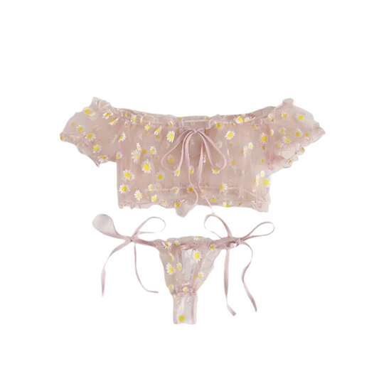 Dainty Two-Piece Daisy Lingerie