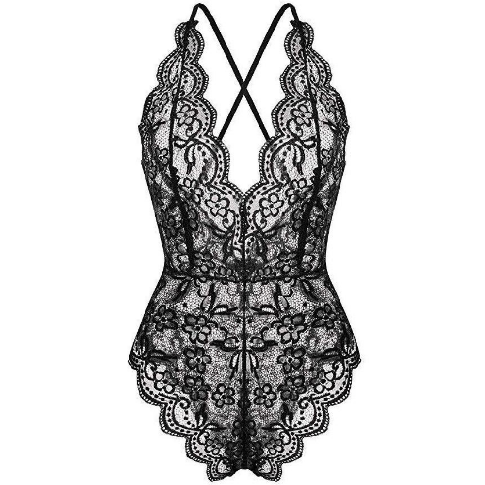 Beautiful Floral Lace Onesie | Transparent Lace Bodysuit Lingerie | Teddy Bodysuit