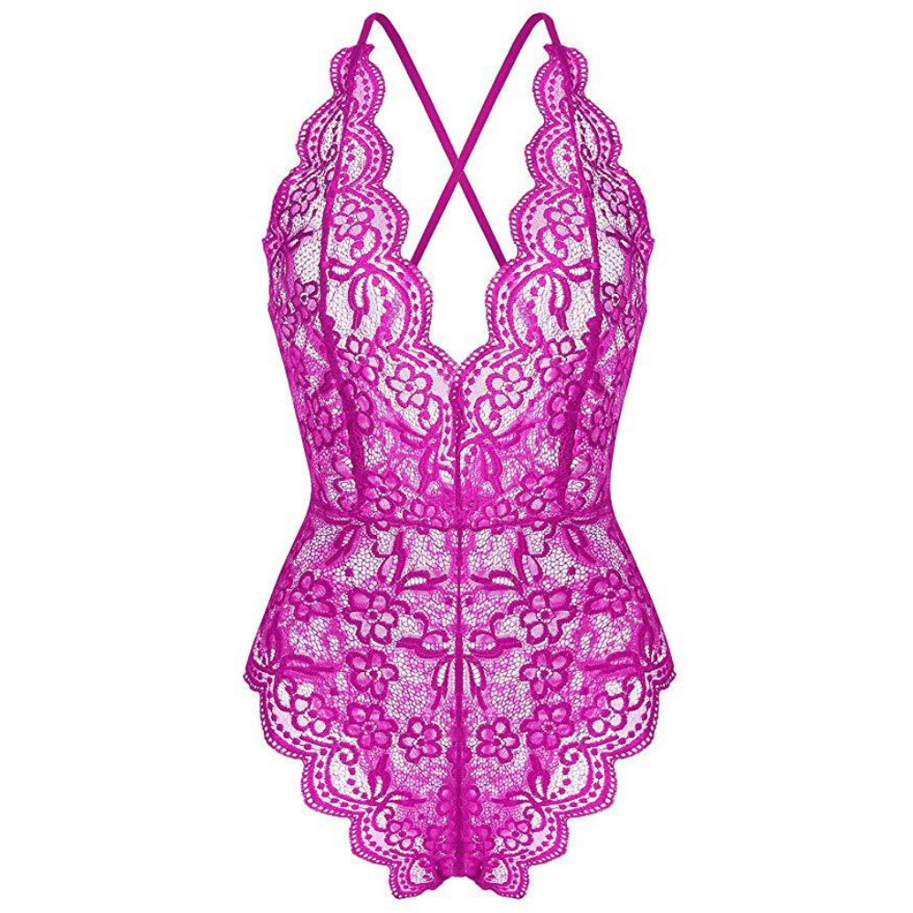 Beautiful Floral Lace Onesie | Transparent Lace Bodysuit Lingerie | Teddy Bodysuit