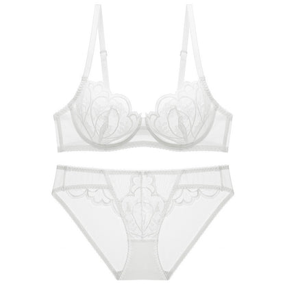 Petal Shaped Ultra-Thin Push-up Bra And Panty Set