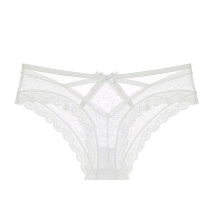 Lace Low-waist Transparent Briefs For Women