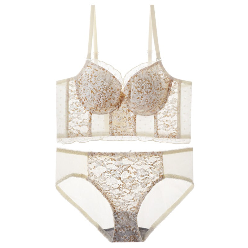 French Embroidery Lace Body Shaping Push Up Bra Sets