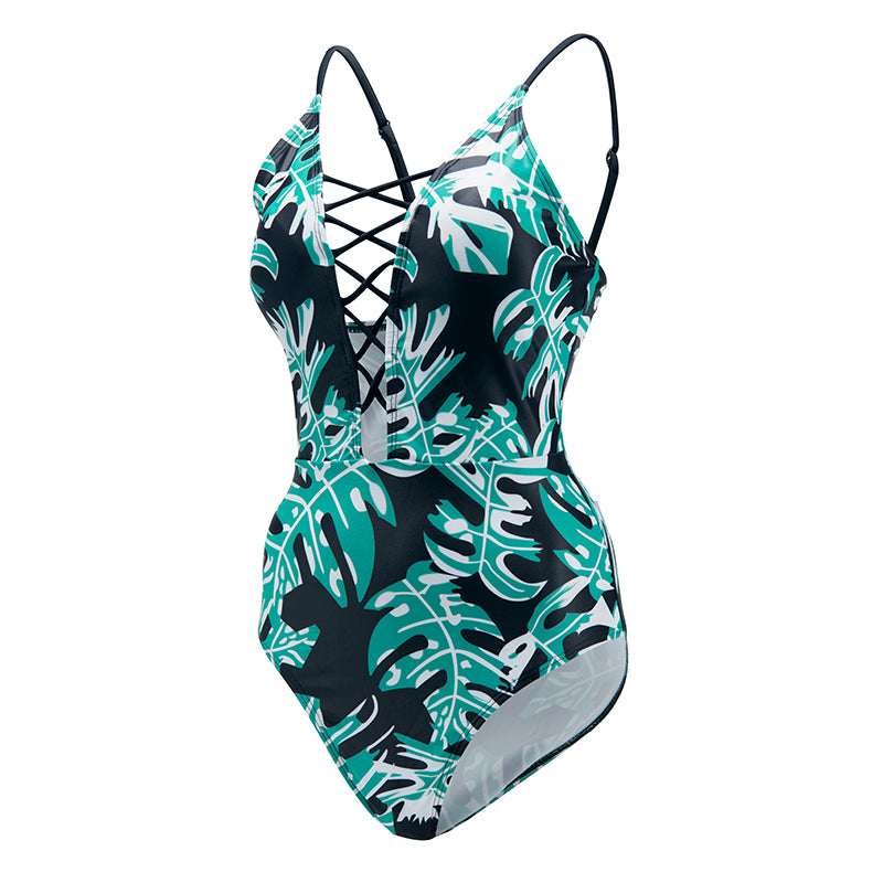 Tropical Cutout One Piece Swimsuit