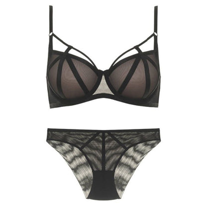 Classic Bandage Push Up Lace Bra And Panty Set