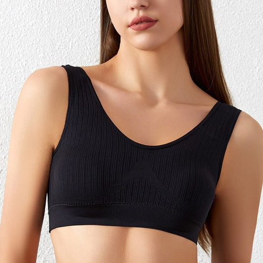 Seamless Padded Sports Crop Top U-Shaped Back