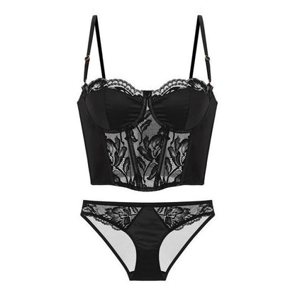 French Embroidery Rubber Bone Push Up Bra And Panty Set