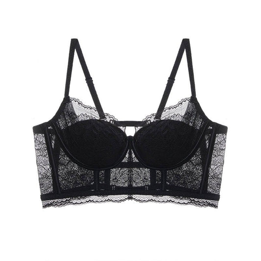 French Embroidery Lace Transparent Push Up Bra Sets