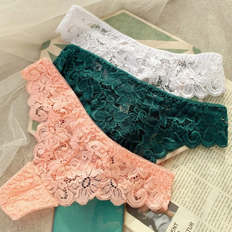 Low-Waist Breathable Embroidery G String