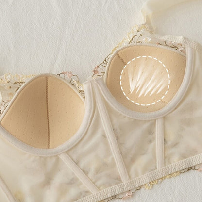 French Embroidery Lace Push Up Lingerie Sets