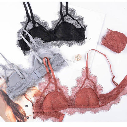 Unlined Lace Push Up Bra Sets