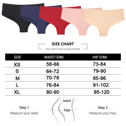 Seamless Solid Low Waist Briefs For Women