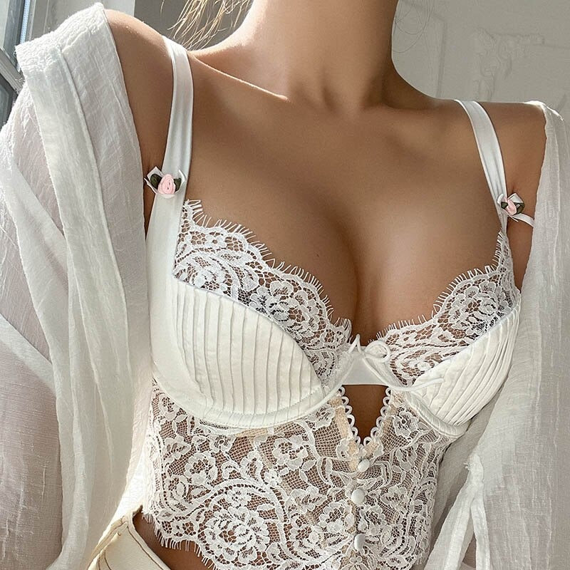 Embroidery Lace Women's Hollow Out Bralette