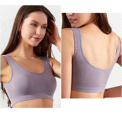 Seamless Padded Sports Crop Top U-Shaped Back