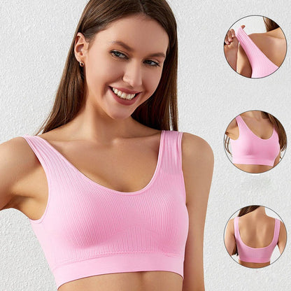 Seamless Padded Sports Crop Top U-Shaped Back