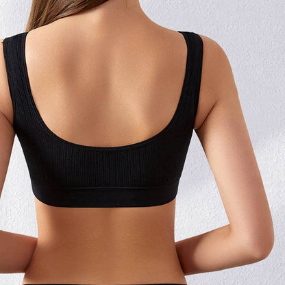 Seamless Padded Sports Crop Top U-Shaped Back