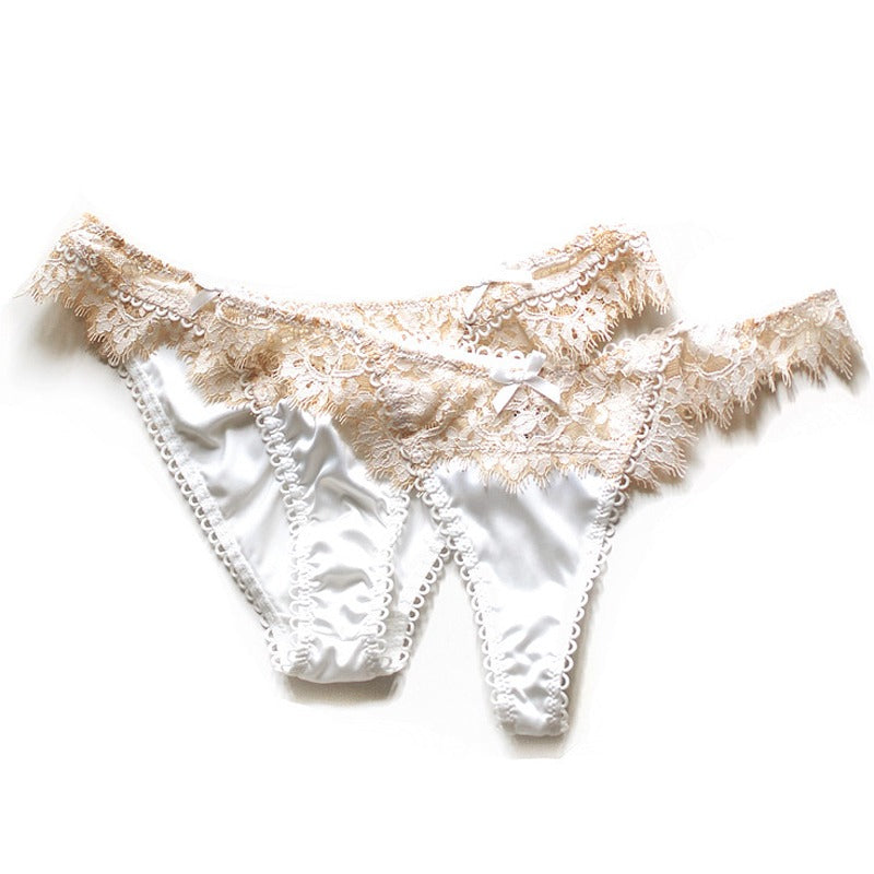 Eyelashes Lace Low-waist Panties For Women