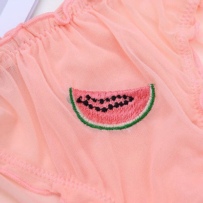 Fruit Embroidery Low-Waist Seamless Panties