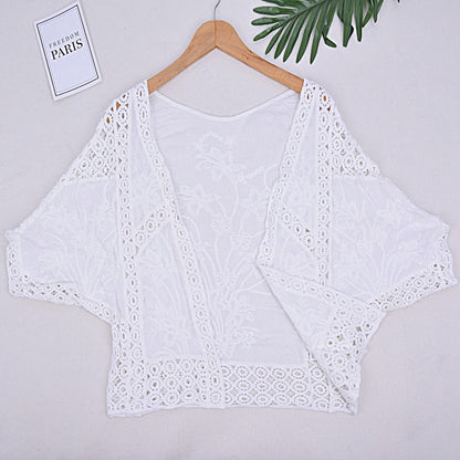 Cotton Embroidered Short Cardigan