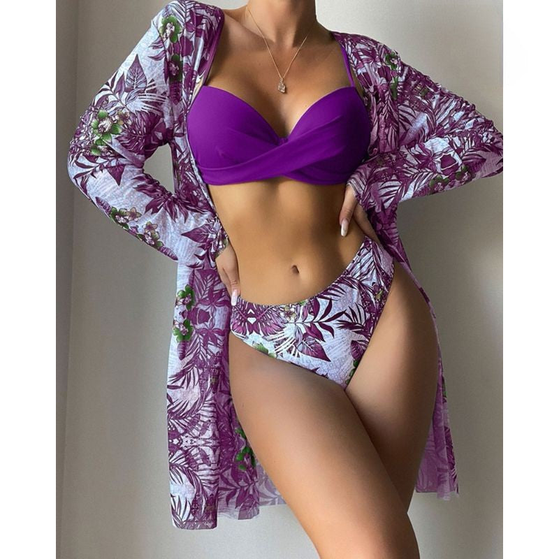 Women's Floral Twist Low Waist Bikini Sets