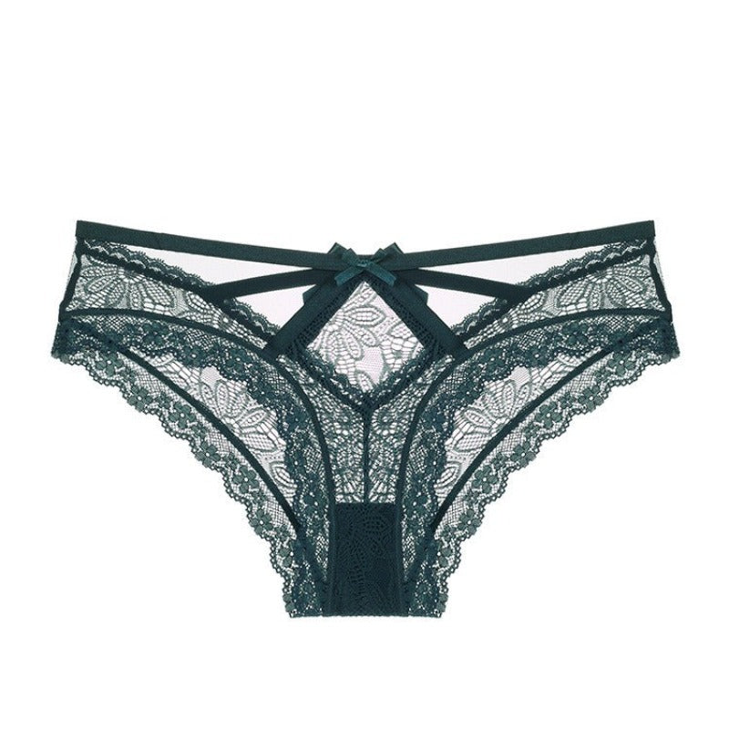 Lace Low-waist Transparent Briefs For Women