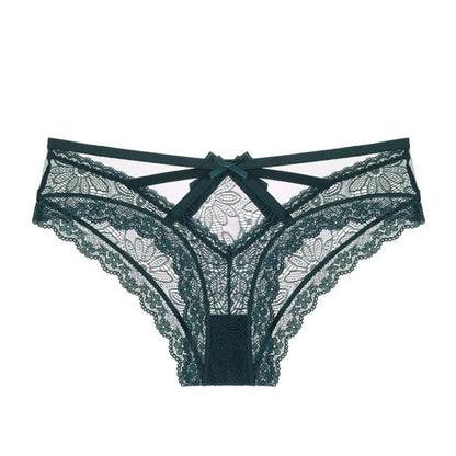 Lace Low-waist Transparent Briefs For Women