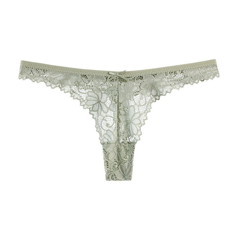 Lace Embroidery T-back Underwear