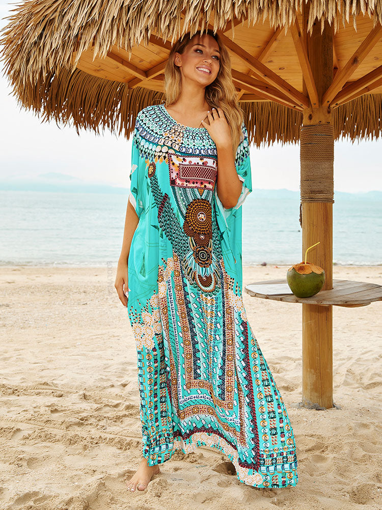 Vibrant Tribal Print Kaftan