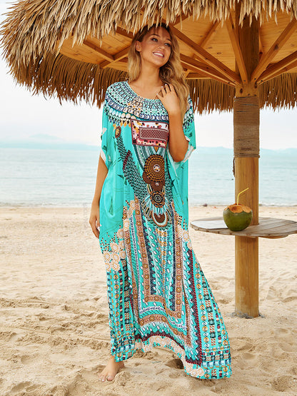 Vibrant Tribal Print Kaftan