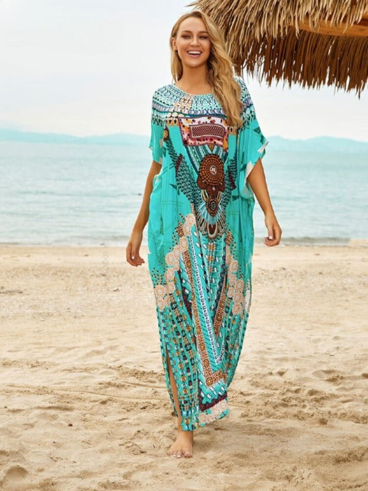 Vibrant Tribal Print Kaftan