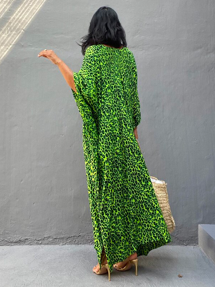 Vibrant Animal Print Kaftan