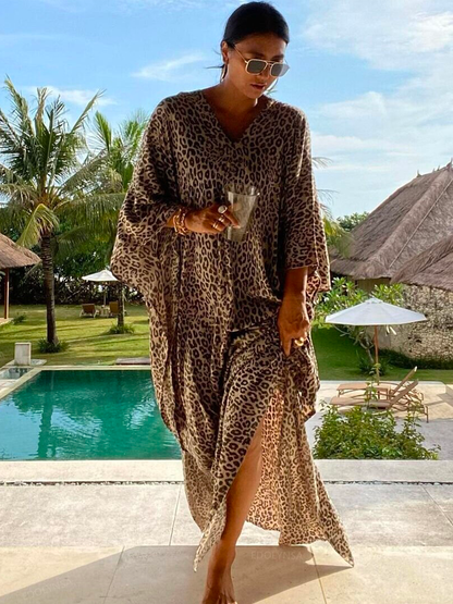 Vibrant Animal Print Kaftan