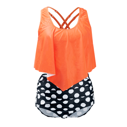 Red Beautiful Polka Dot Beachwear