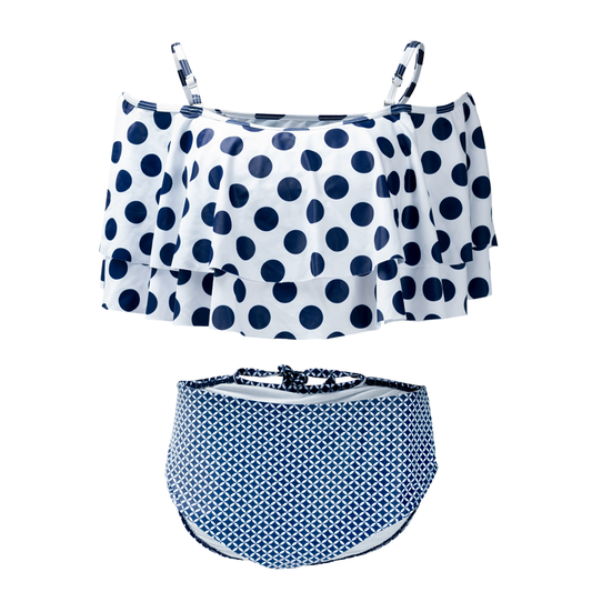 Polka Mid Waist Swimsuit