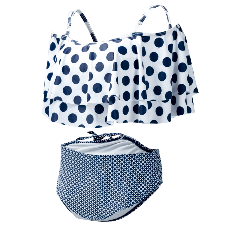 Polka Mid Waist Swimsuit