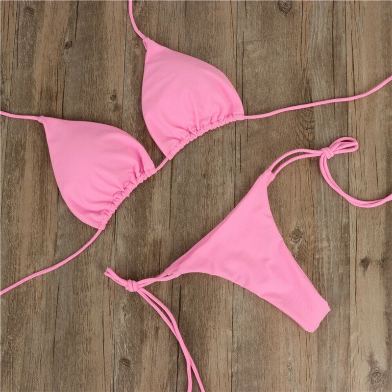 Women's Push-up Bra High Cut Bikini Set