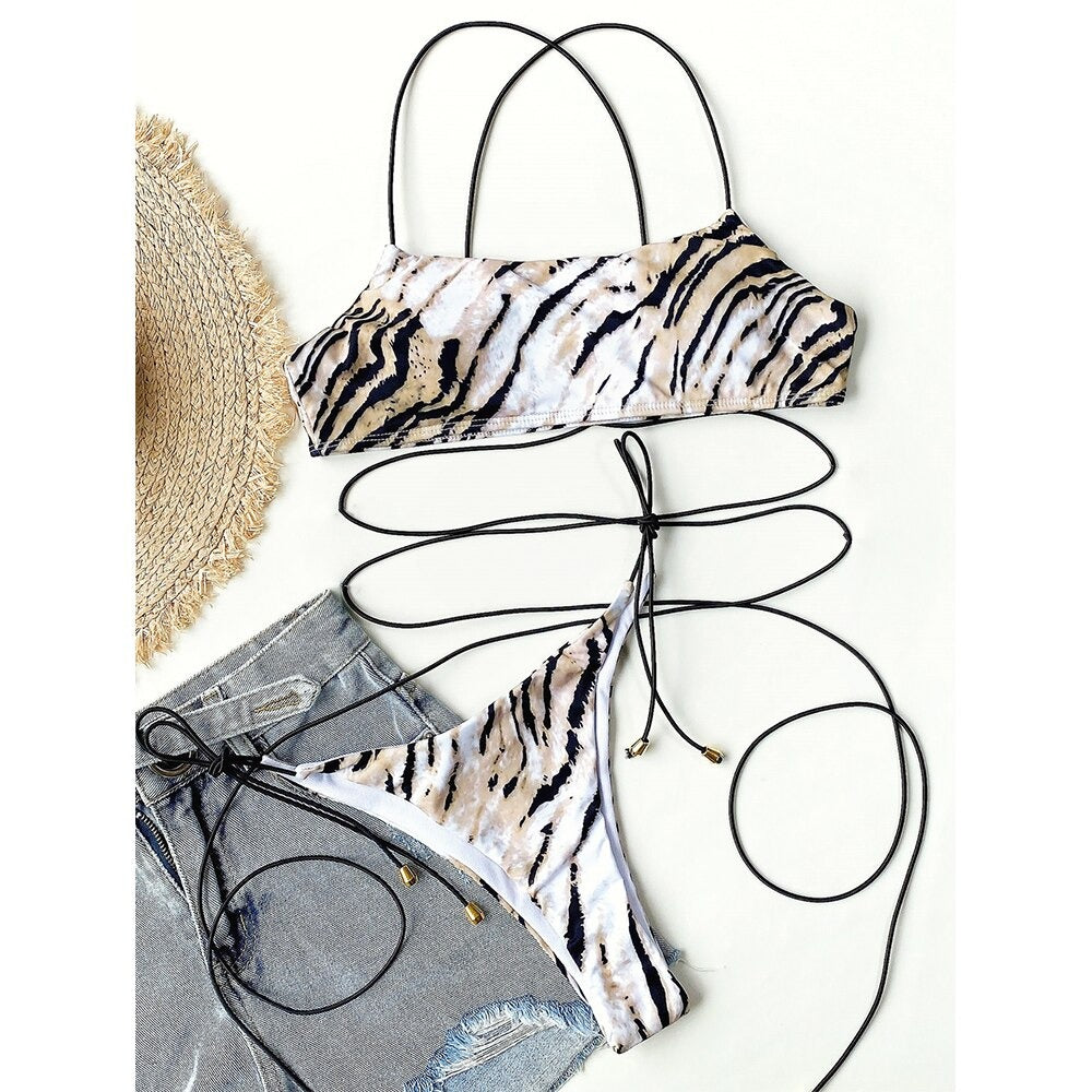 Printed Wrap Around Bikini