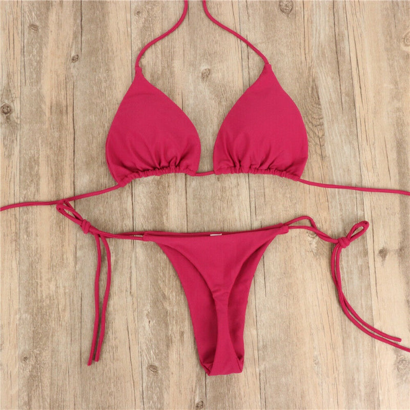 Women's Push-up Bra High Cut Bikini Set