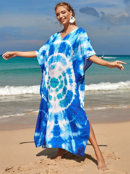 Vibrant Abstract Kaftan for Women | Printed Beach Cover Up