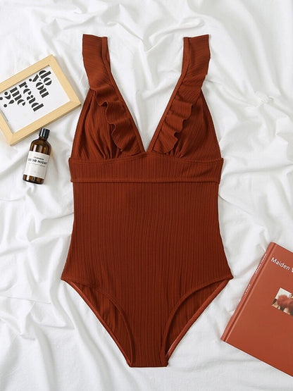 The Ruffle Shoulder One Piece Swimsuit