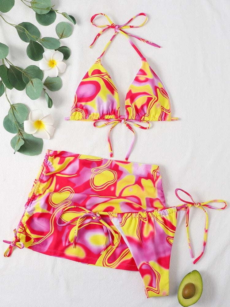 The Brew Printed Three Piece Bikini