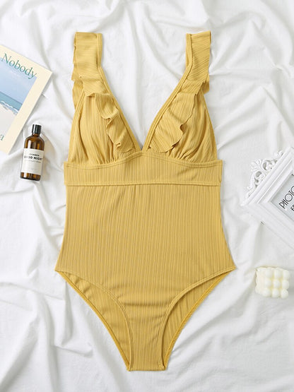 The Ruffle Shoulder One Piece Swimsuit