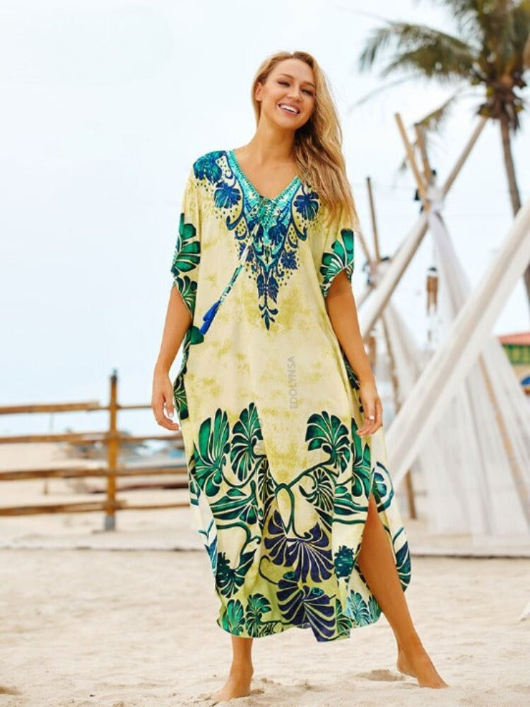 Vibrant Tribal Print Kaftan