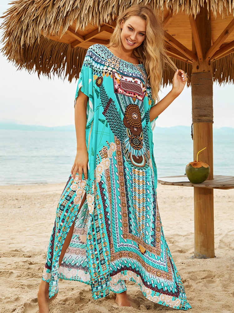 Vibrant Tribal Print Kaftan