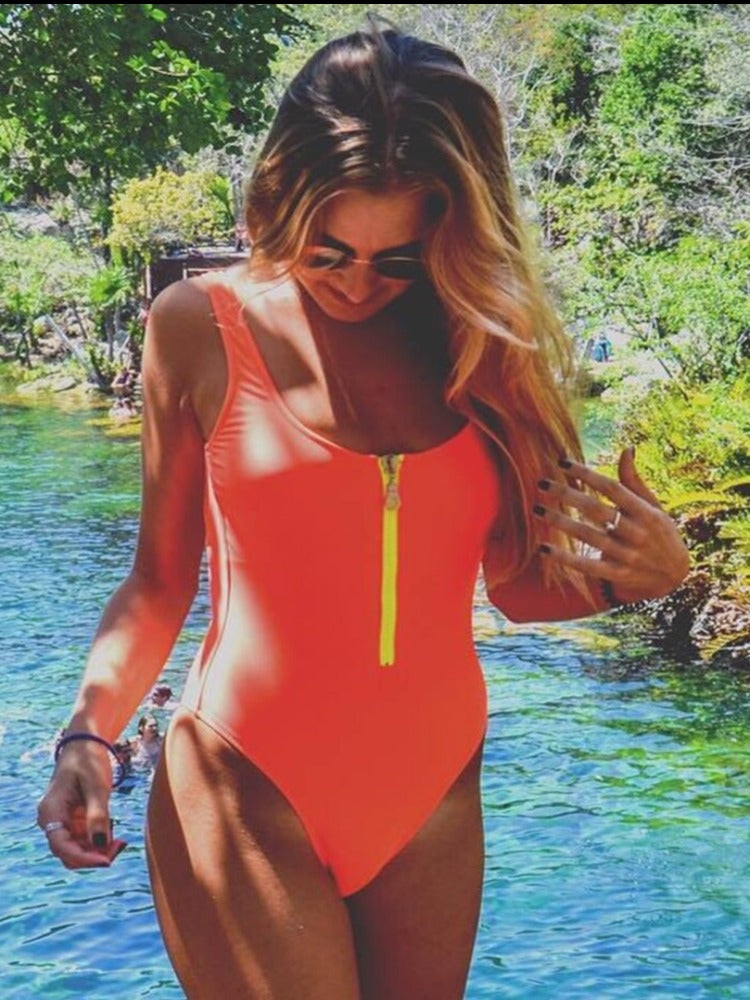 The Multi Zipper One Piece Swimsuit