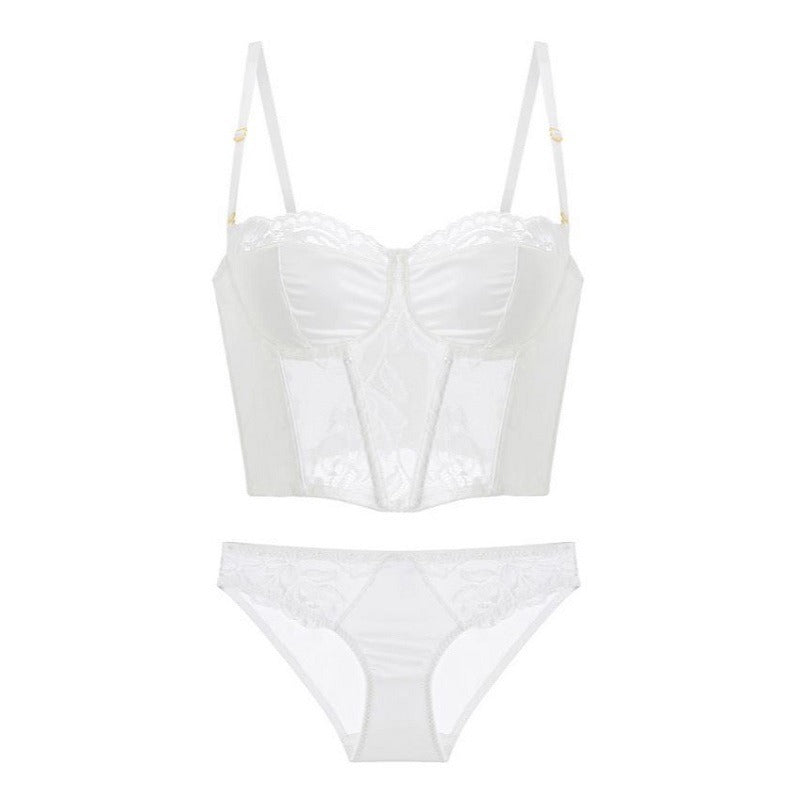 French Embroidery Rubber Bone Push Up Bra And Panty Set